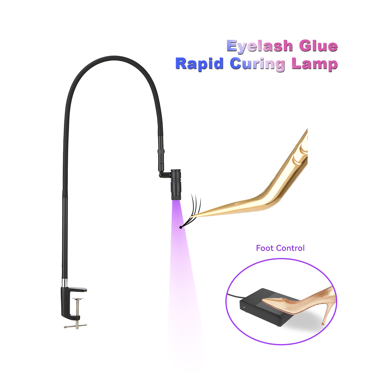 Eyelash Extension Uv - УФ-лампа для наращивания ресниц, пинцет для