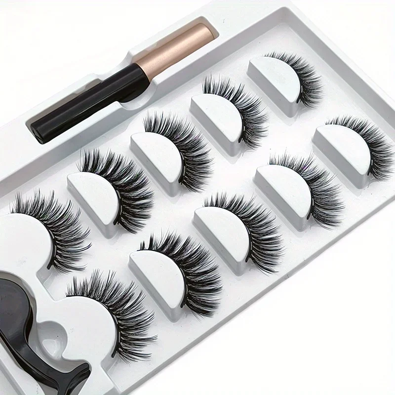Eyelash Extension Uv Glue - 5 пар набор ресниц Magnete, магнитная