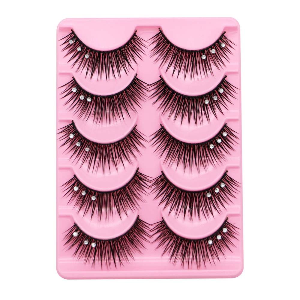 Eyelash Extension For Big Eyes - Накладные ресницы с пайетками и стразами