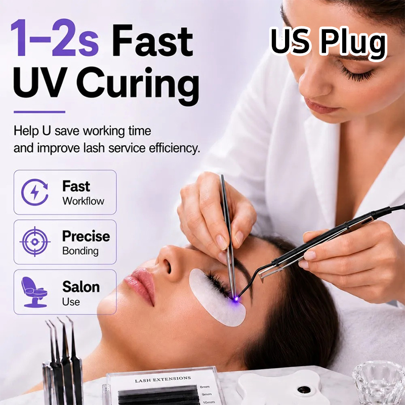 Eyelash Extension Uv Glue - Мини-УФ-лампа для наращивания ресниц с пинцетом,